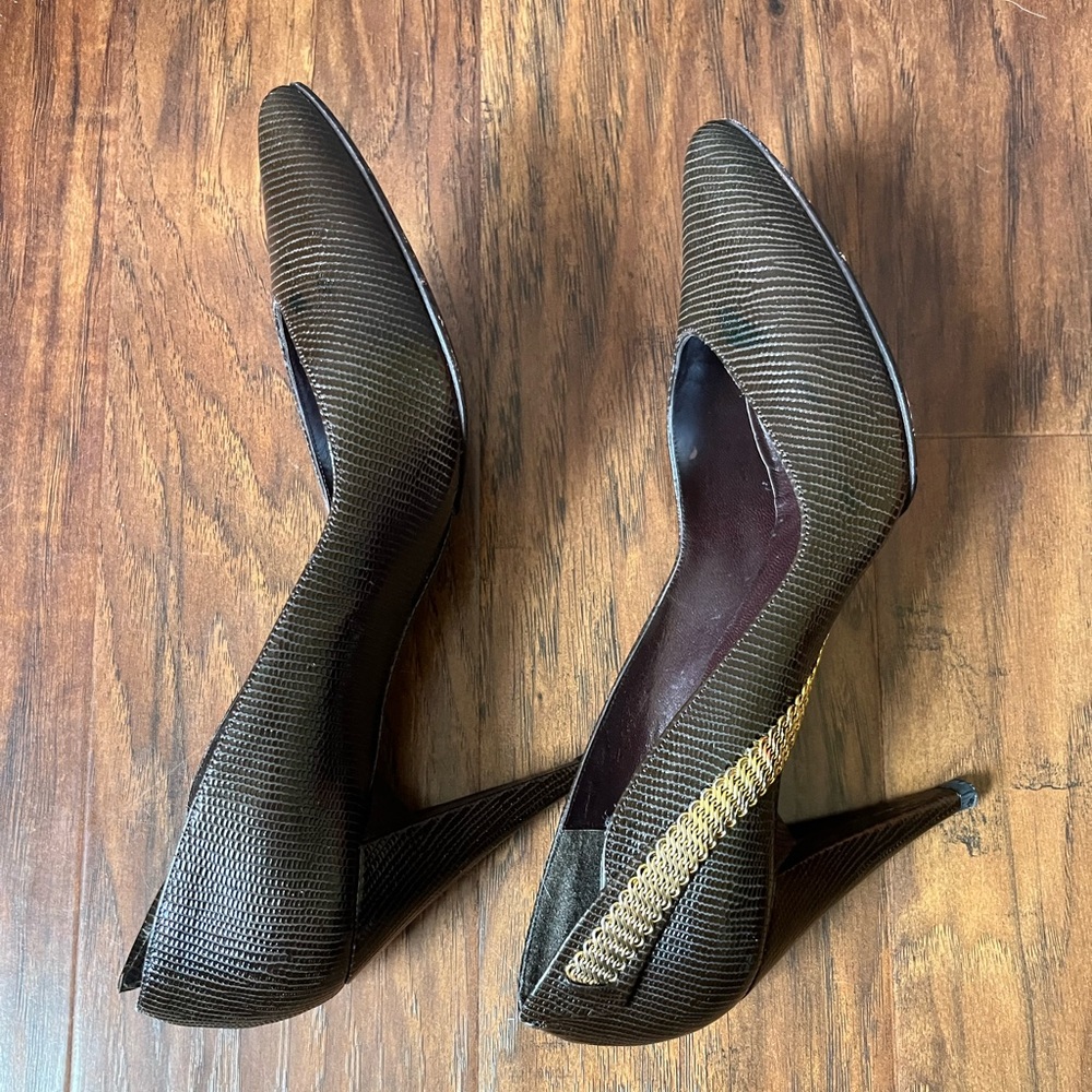 Stuart Weitzman Vintage Snake Lizard Pattern Pump… - image 8
